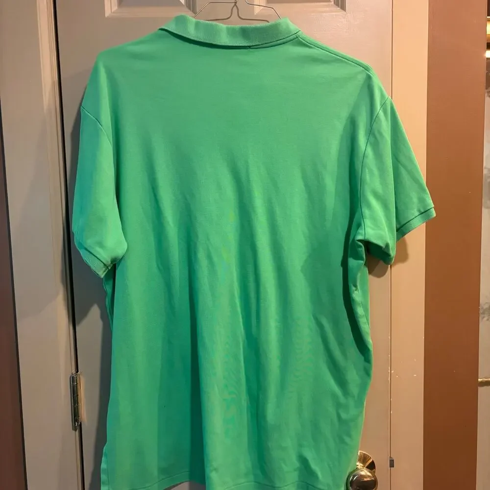 Polo Ralph Lauren Men's XL Custom Fit Polo Shirt Kelly Green Purple Pony